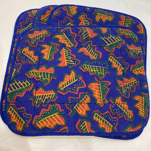 VTG Coming Home with Lands End 15x12 Placemats Christmas Tree Set of 4 - Picture 8 of 9